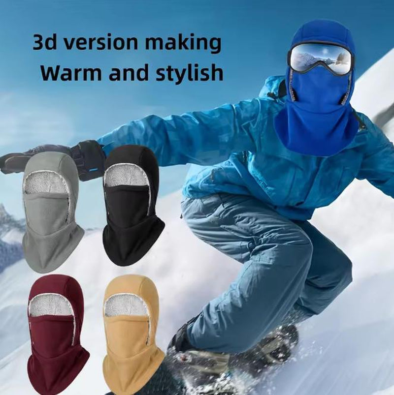 Fleece Balaclava Cycling Cap Cold-Proof Windproof Warm Hood and Hat Thicken Thermal Ski Windproof Cap Women Men