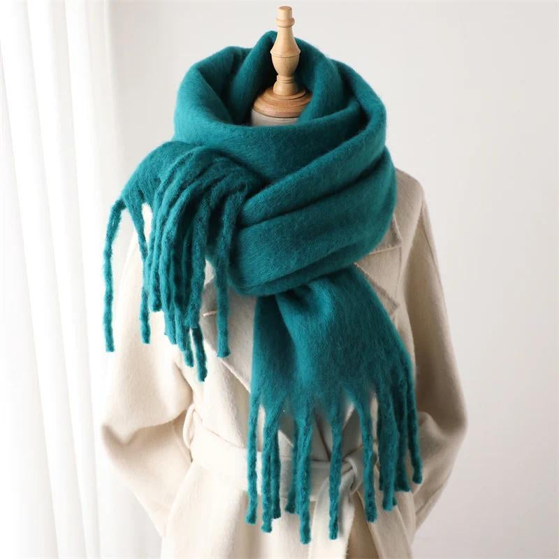 Luxurious Cashmere Winter Scarf for Women - Soft, Warm Pashmina Wrap with Elegant Tassels
