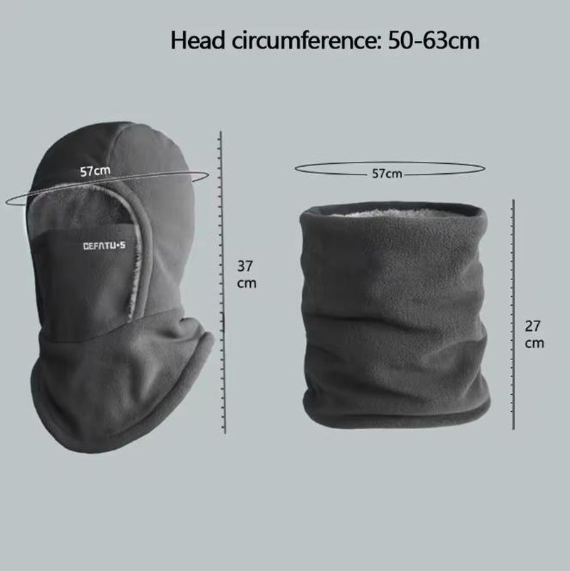 Fleece Balaclava Cycling Cap Cold-Proof Windproof Warm Hood and Hat Thicken Thermal Ski Windproof Cap Women Men