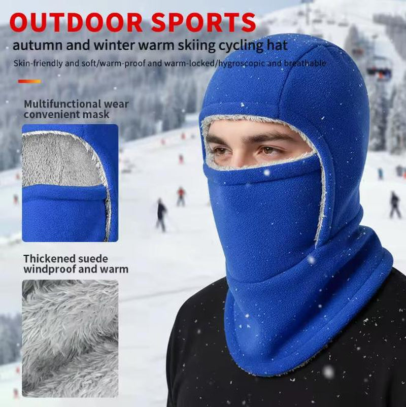 Fleece Balaclava Cycling Cap Cold-Proof Windproof Warm Hood and Hat Thicken Thermal Ski Windproof Cap Women Men