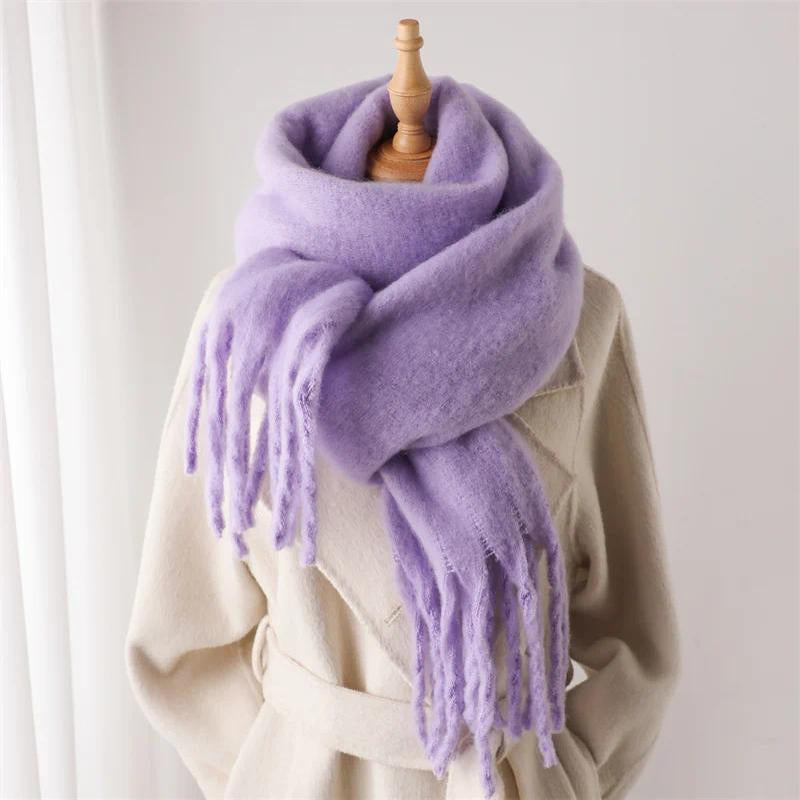 Luxurious Cashmere Winter Scarf for Women - Soft, Warm Pashmina Wrap with Elegant Tassels