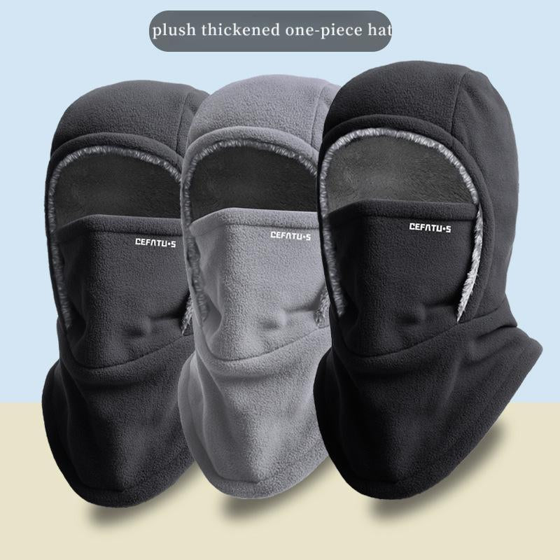 Fleece Balaclava Cycling Cap Cold-Proof Windproof Warm Hood and Hat Thicken Thermal Ski Windproof Cap Women Men