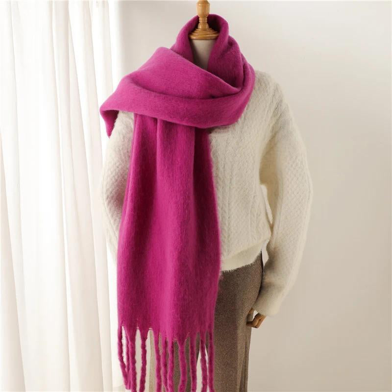 Luxurious Cashmere Winter Scarf for Women - Soft, Warm Pashmina Wrap with Elegant Tassels