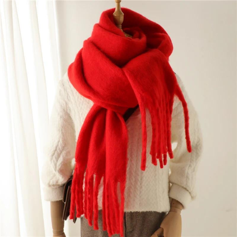 Luxurious Cashmere Winter Scarf for Women - Soft, Warm Pashmina Wrap with Elegant Tassels