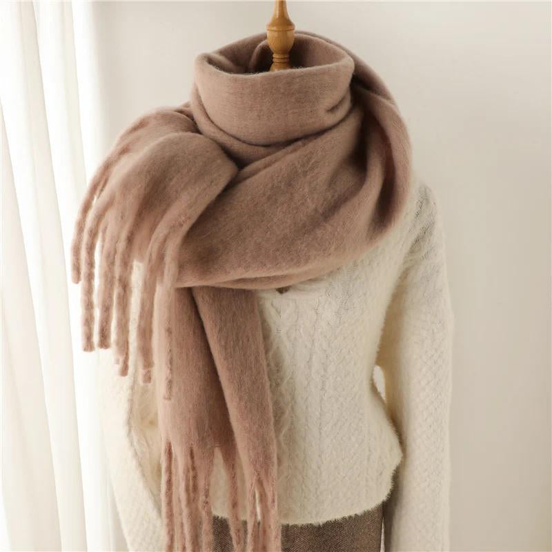 Luxurious Cashmere Winter Scarf for Women - Soft, Warm Pashmina Wrap with Elegant Tassels