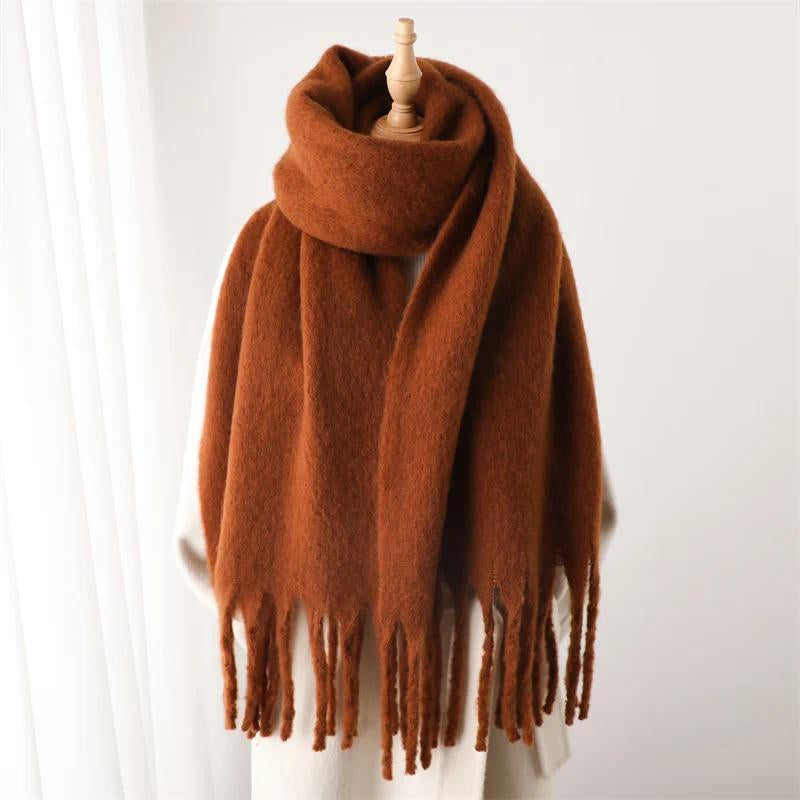 Luxurious Cashmere Winter Scarf for Women - Soft, Warm Pashmina Wrap with Elegant Tassels