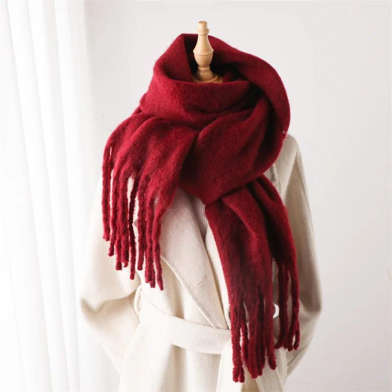 Luxurious Cashmere Winter Scarf for Women - Soft, Warm Pashmina Wrap with Elegant Tassels