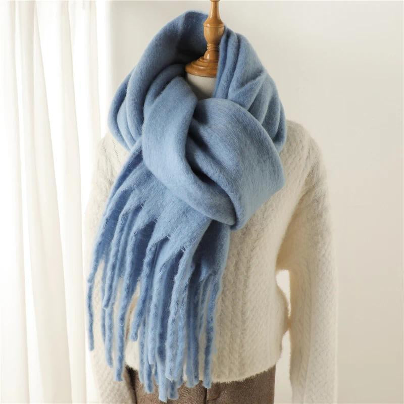 Luxurious Cashmere Winter Scarf for Women - Soft, Warm Pashmina Wrap with Elegant Tassels